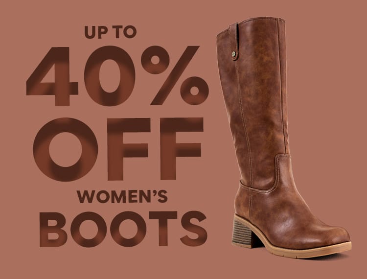 shop women's boots up to 40% off