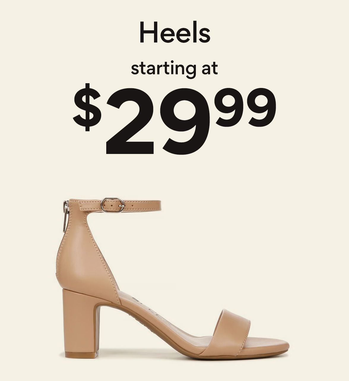 shop heels starting at $29.99