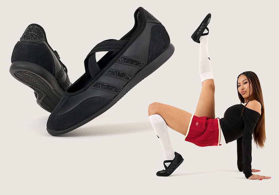 black adidas ballet flats