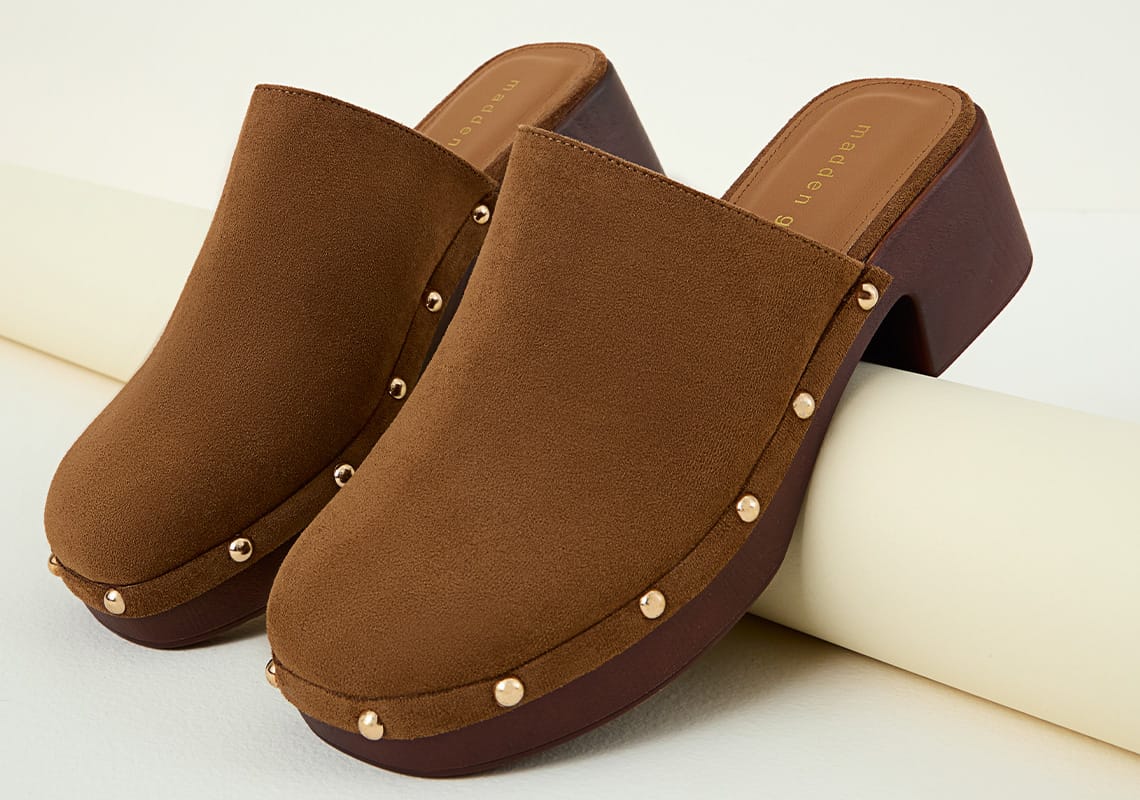 browg clogs with gold circles