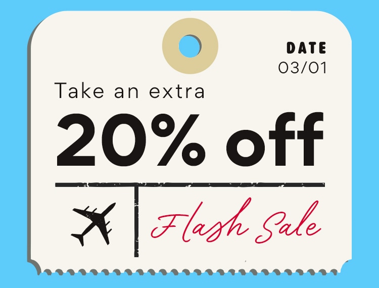 take an extra 20% off flash sale. date 03/01