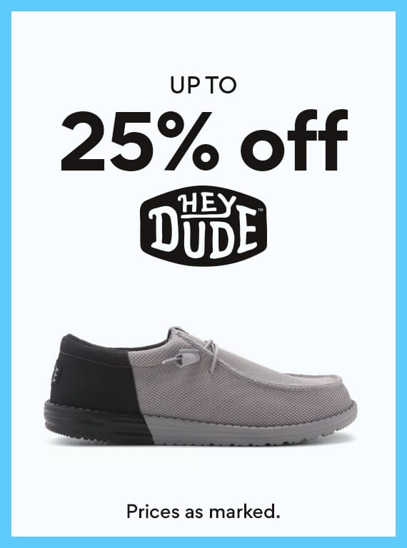 up to 25% off heydude