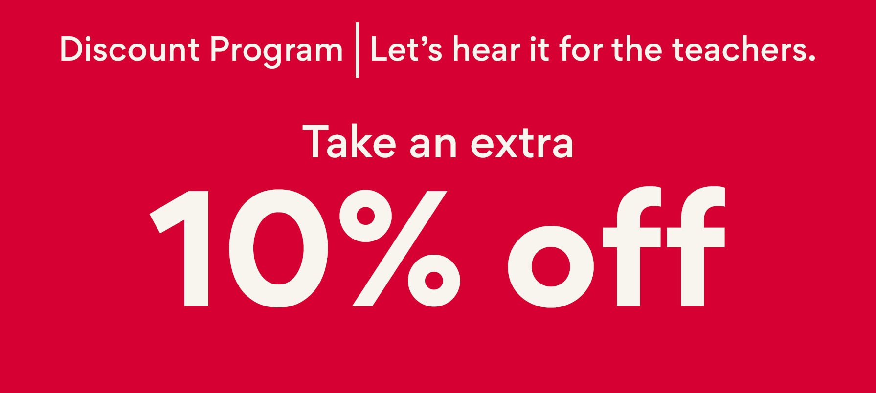 10% off teacher discount
