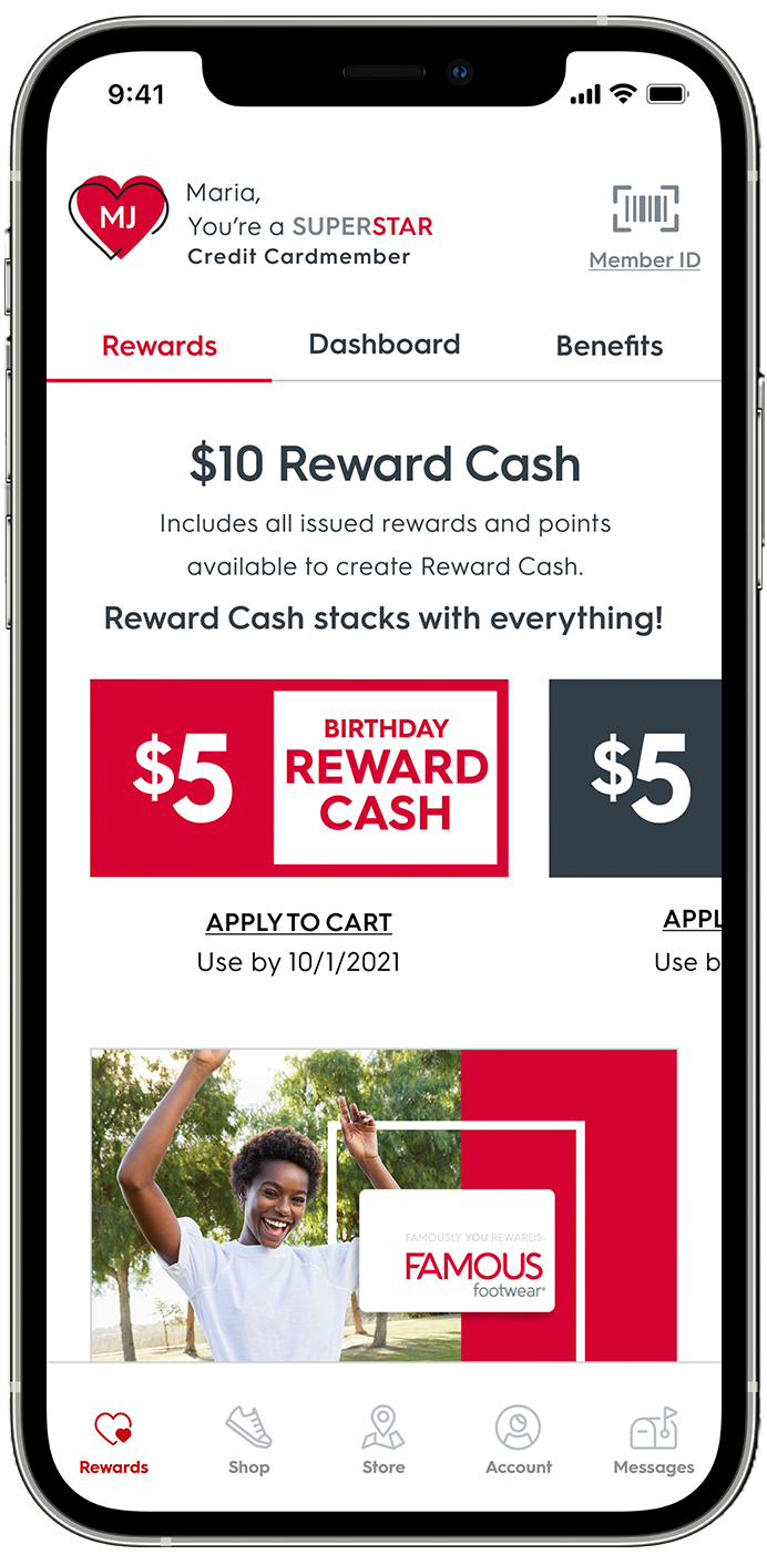 Reward cash promo code famous footwear Clearance