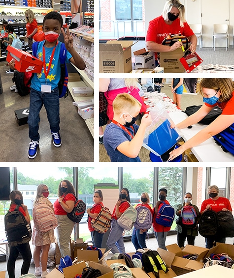 Photo collage of Ticket to Dream volunteer events