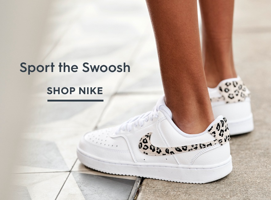 women's nike court shoe with leopard details