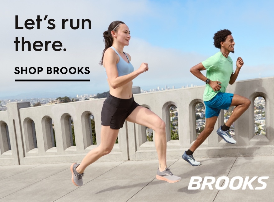 Shop Brooks man and women running 