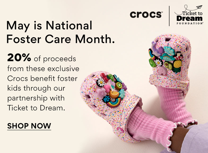 Crocs pink sandal for Foster Care Month
