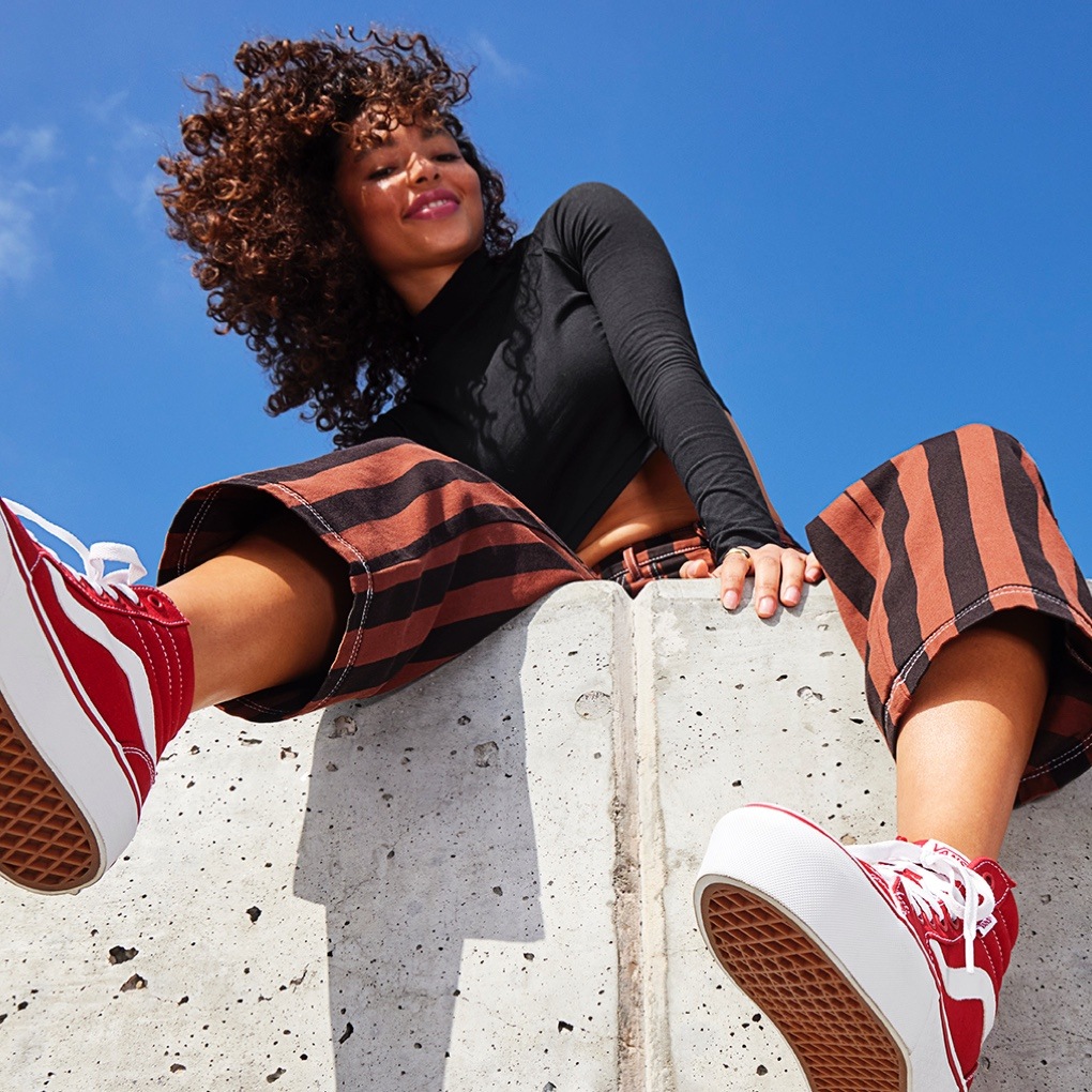 wearing red vans