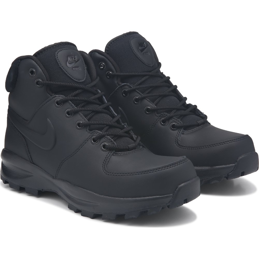 【Nike】 正規品★ Manoa Leather Black Nike Men's Manoa Leather Lace Up Boot | Famous Footwear