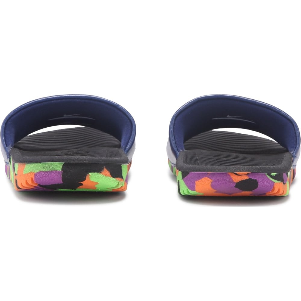 multi colored nike slides