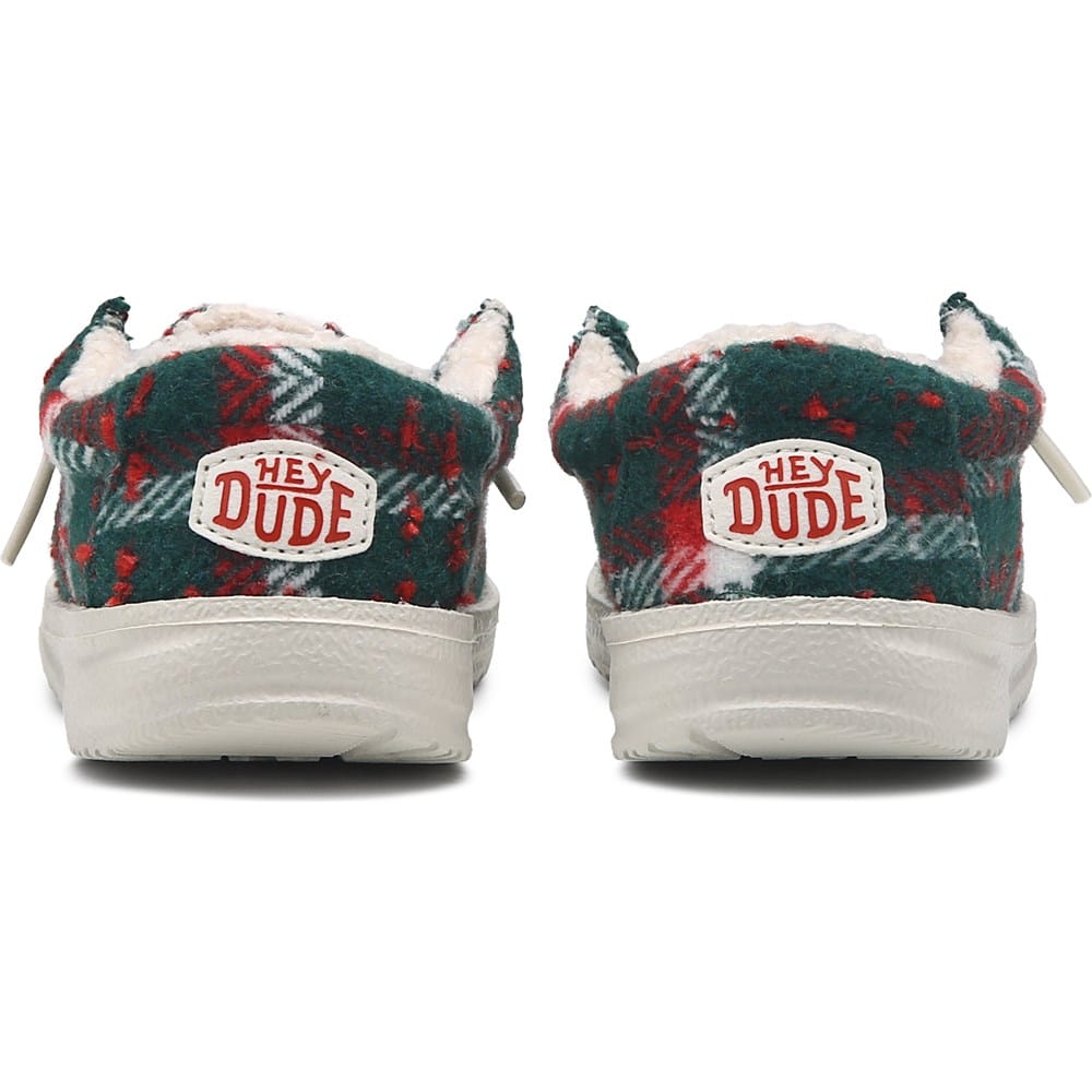 Hey Dude Men\'s 9 White Red Wally Holiday Cheers Mules Fur Lined Slip On OS35-24 Hey Dude Wendy Holiday Cheers Ugly Sweater Lined Shoes  main image 2