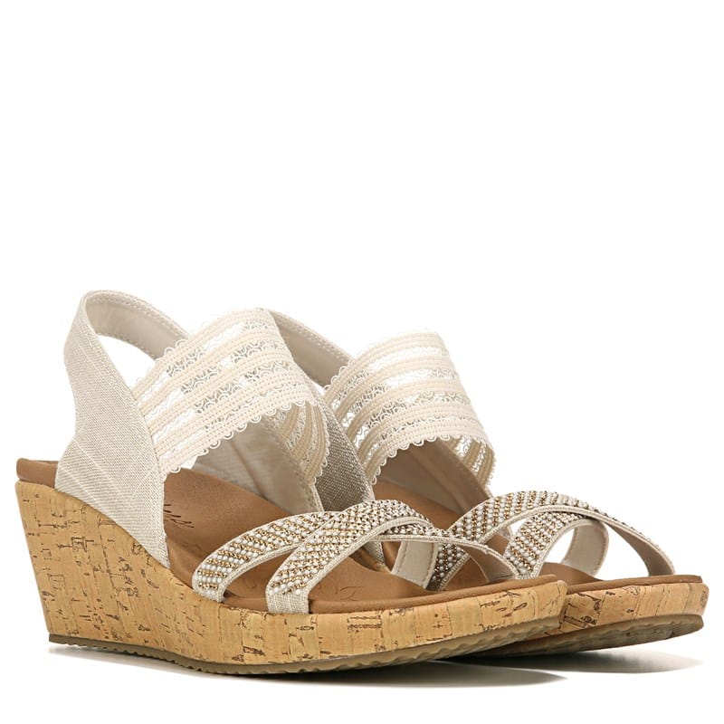 skechers high wedge sandals