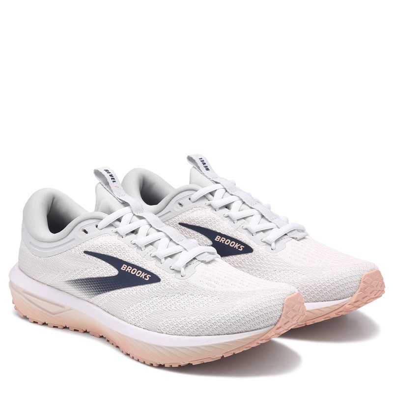 Brooks Women's Revel 7 Running Shoes (Grey/White/Pink) - Size 9.0 M