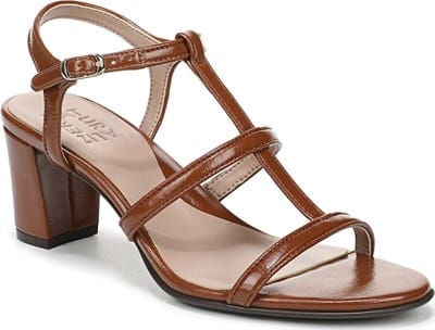 Women's Bristol-Cage Strappy Dress Sandal - Walnut Brown Faux Leather