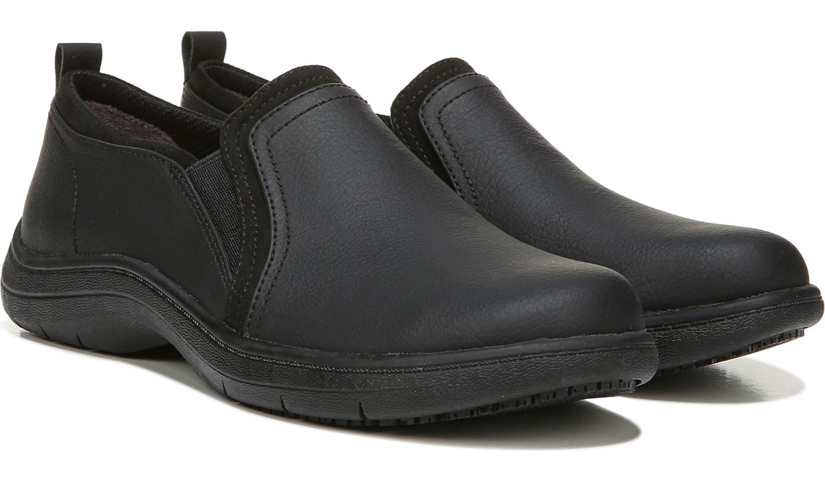 black leather slip on tennis shoes