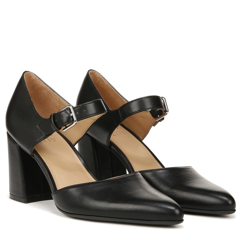 Naturalizer Women's Pixie Mary Jane Pump Shoes (Black Faux Leather) - Size 6.0 M