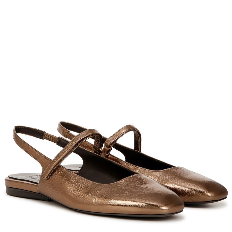 Naturalizer Women's Connie Mary Jane Slingback Flat Shoes (Old Gold Leather) - Size 9.5 M