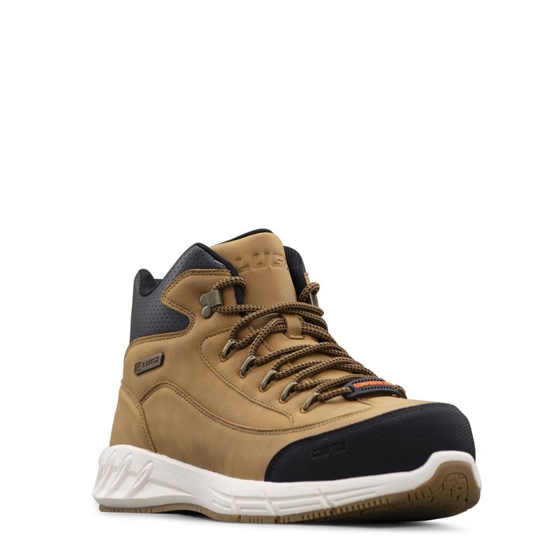 Lugz Men's Rapid Composite Toe Sneaker Boots (HONEY BROWN/DKBROWN/WHISWhiteGUM) - Size 10.5 D