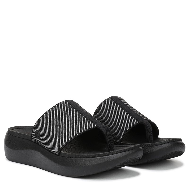 Vionic Women's Aqua Toe Post Sandals (Black Leather And Gore) - Size 8.0 M
