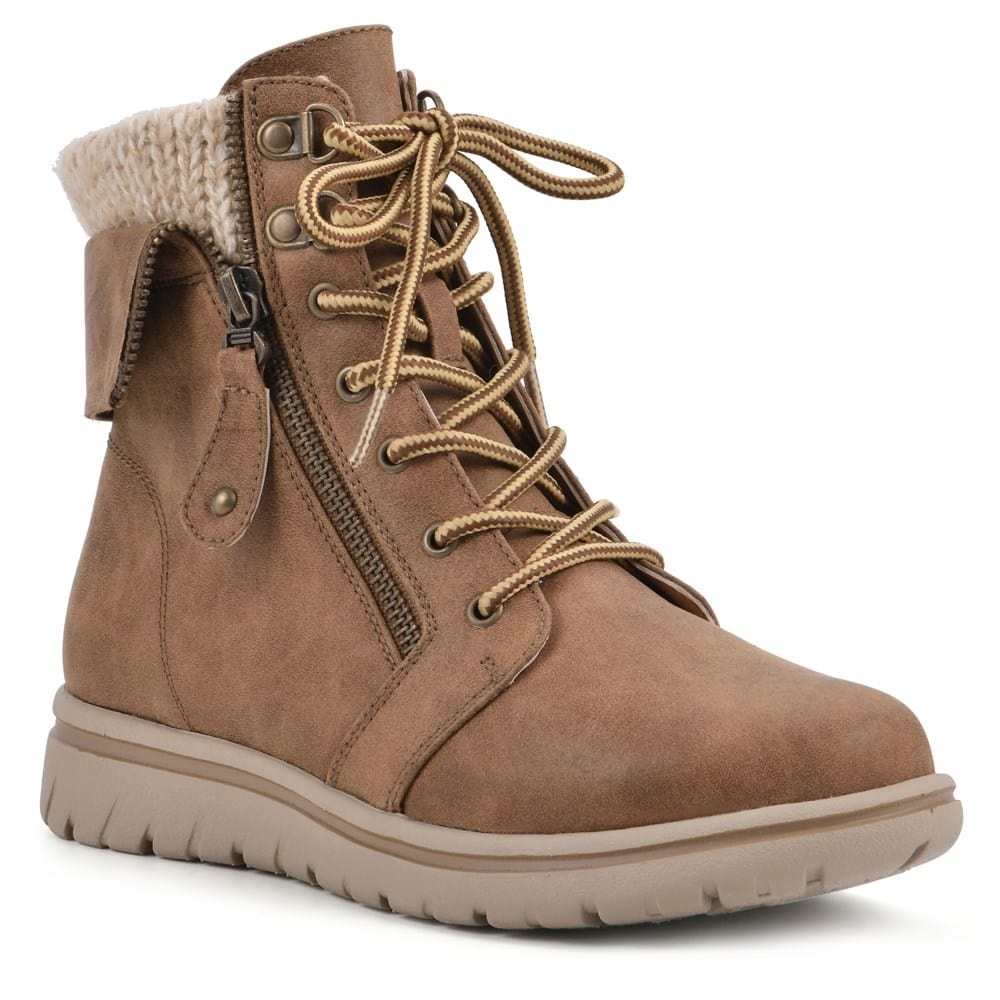 White Mountain Women’s Angelie Boot – Cushioned Block Heel Mid Shaft Boot With Rouched Detail