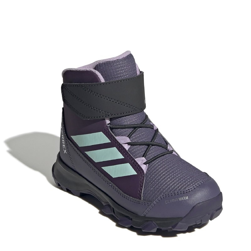 Adidas Kids' Terrex Snow Winter Shoe Little/Big Kid Boots (Plum/Aqua/Plum) - Size 1.0 M