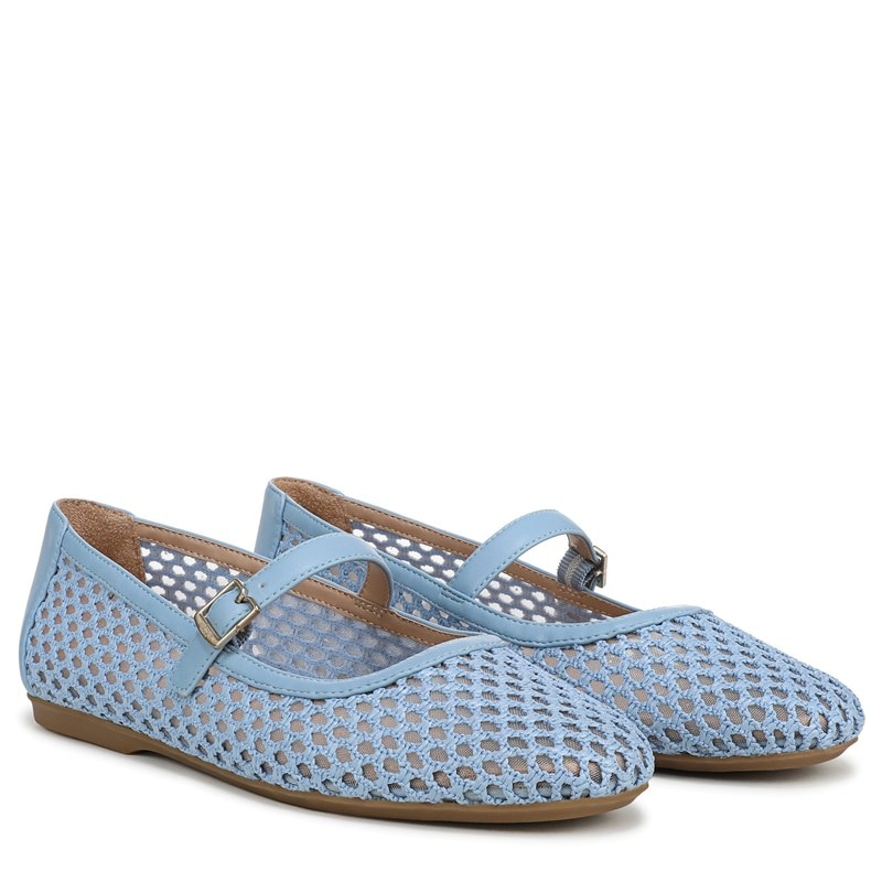 Dr. Scholl's Women's Wren Mary Jane Flat Shoes (Blue Sky Fabric) - Size 8.5 M