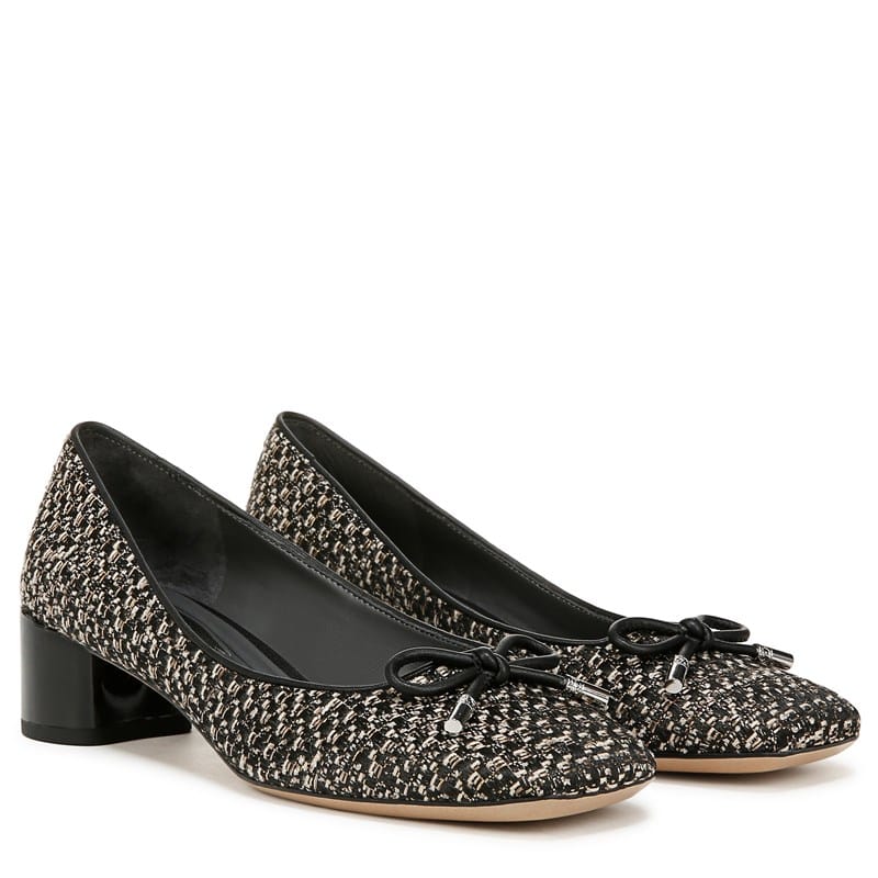 Franco Sarto Women's Natalia Pump Shoes (Black Tweed Fabric) - Size 10.0 M