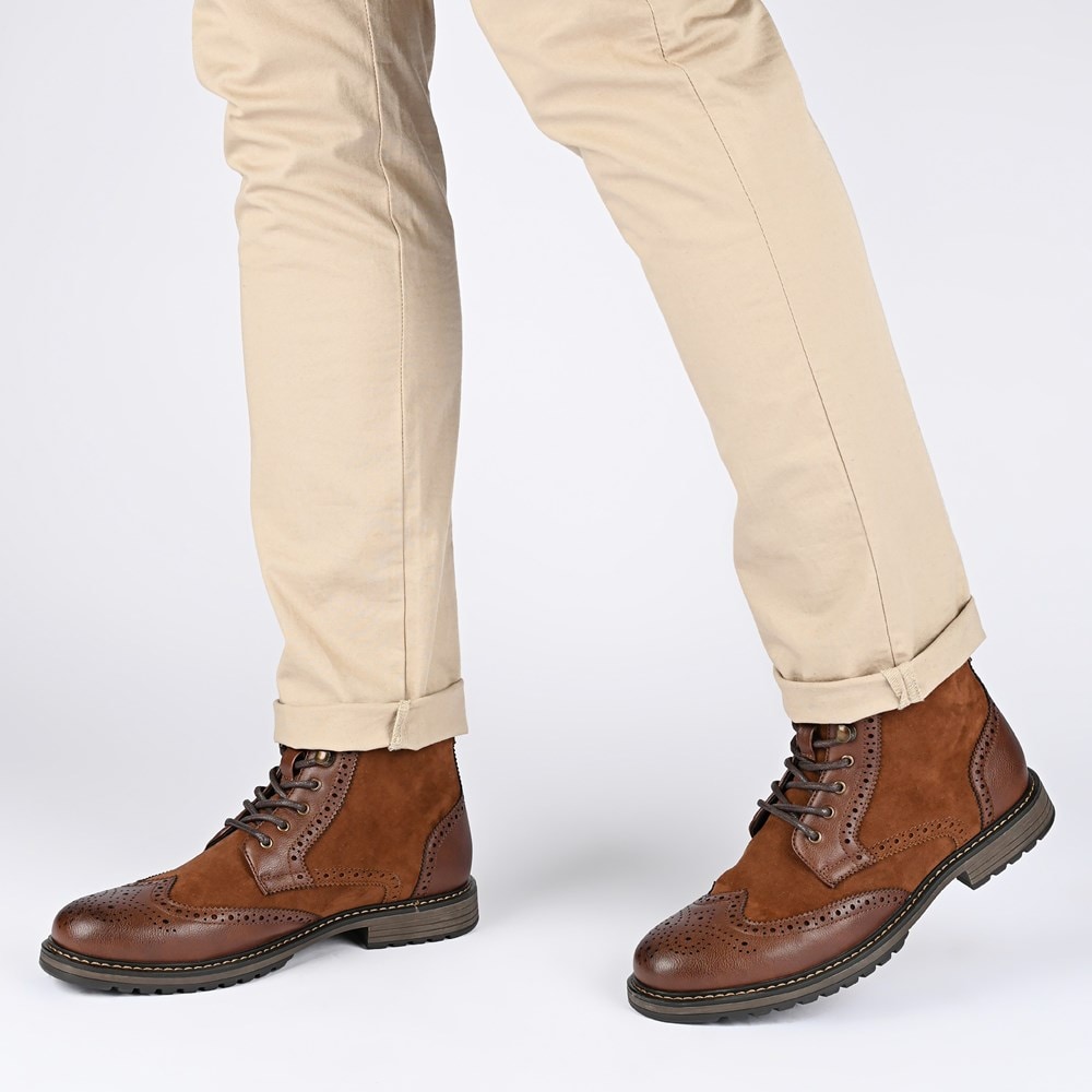 Vance Men's Virgil Wing Tip Boot Famous Footwear