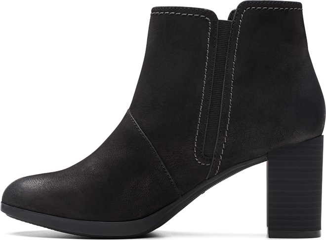 Clarks Women s Bayla Glow Block Heel Bootie Famous Footwear