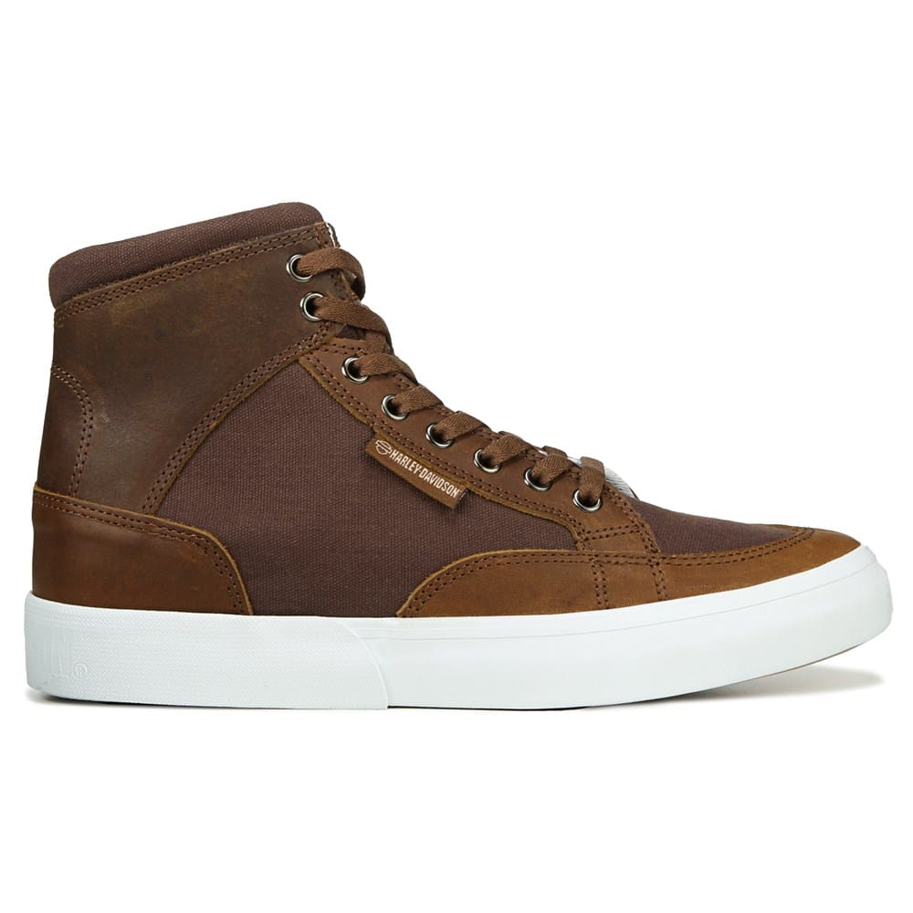 Harley-Davidson Brown Leather High Top Boots Men’s Lace Up Casual Sneaker Style Shop Brown Mens Harley-Davidson Footwear Bateman Ankle Pro  main image 4