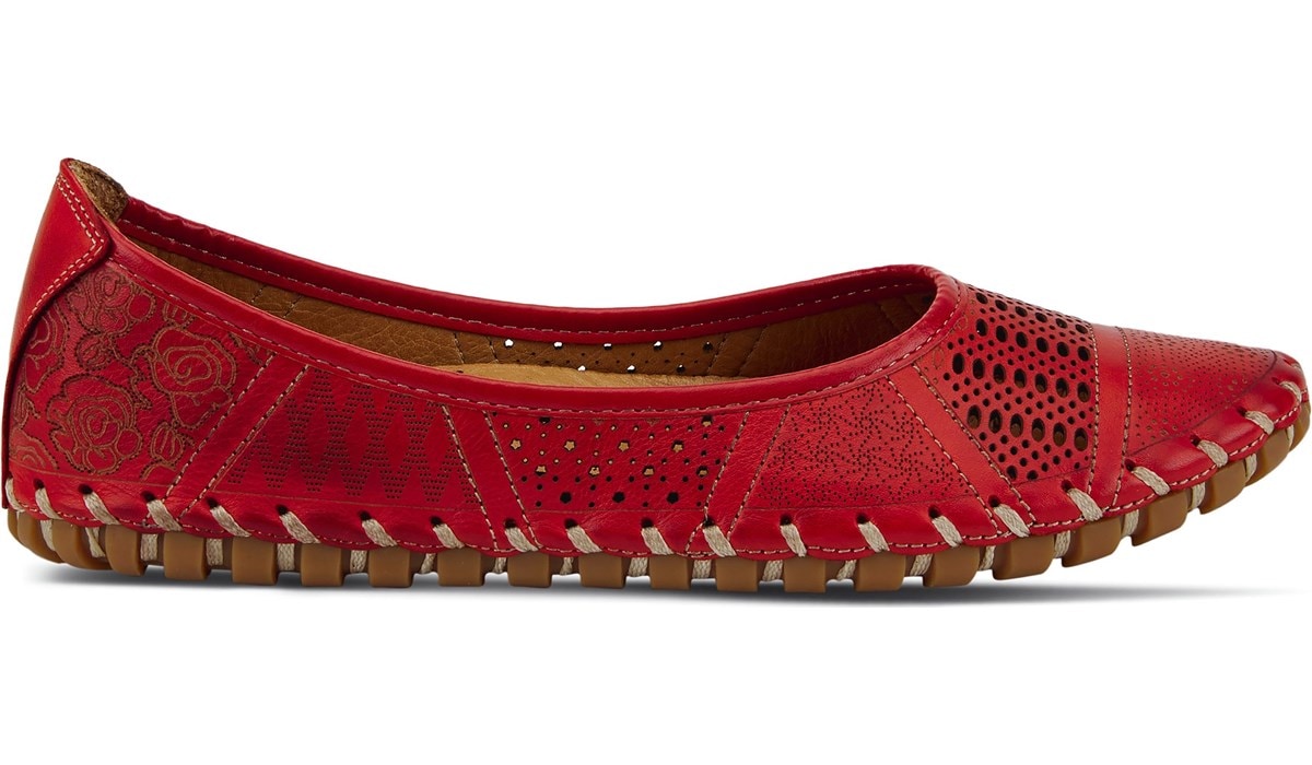 womens red flats size 8