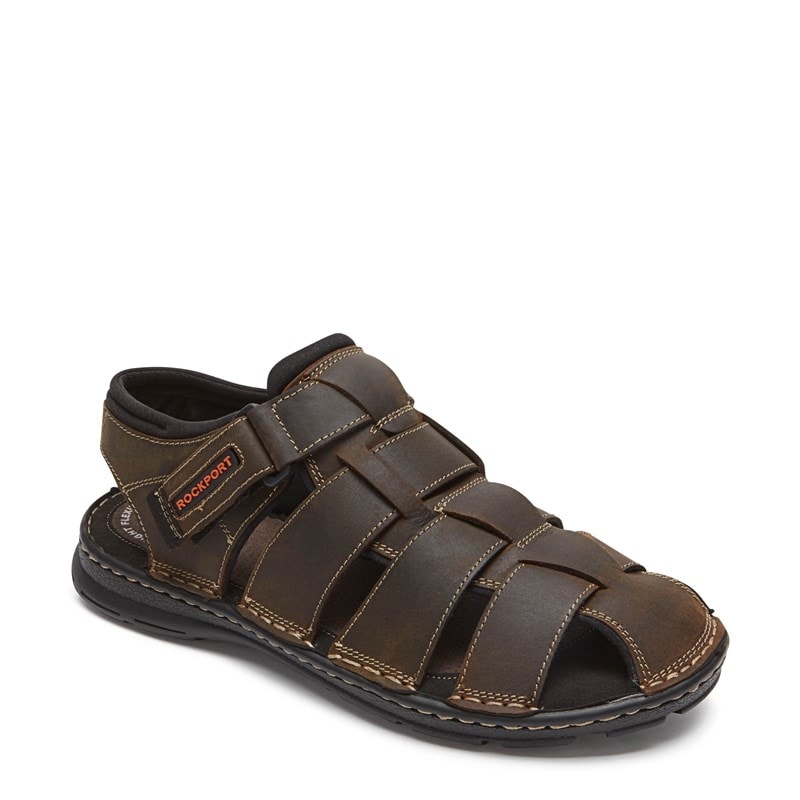 Rockport Men's Darwyn Fisherman Sandals (Brown Leather) - Size 7.0 W