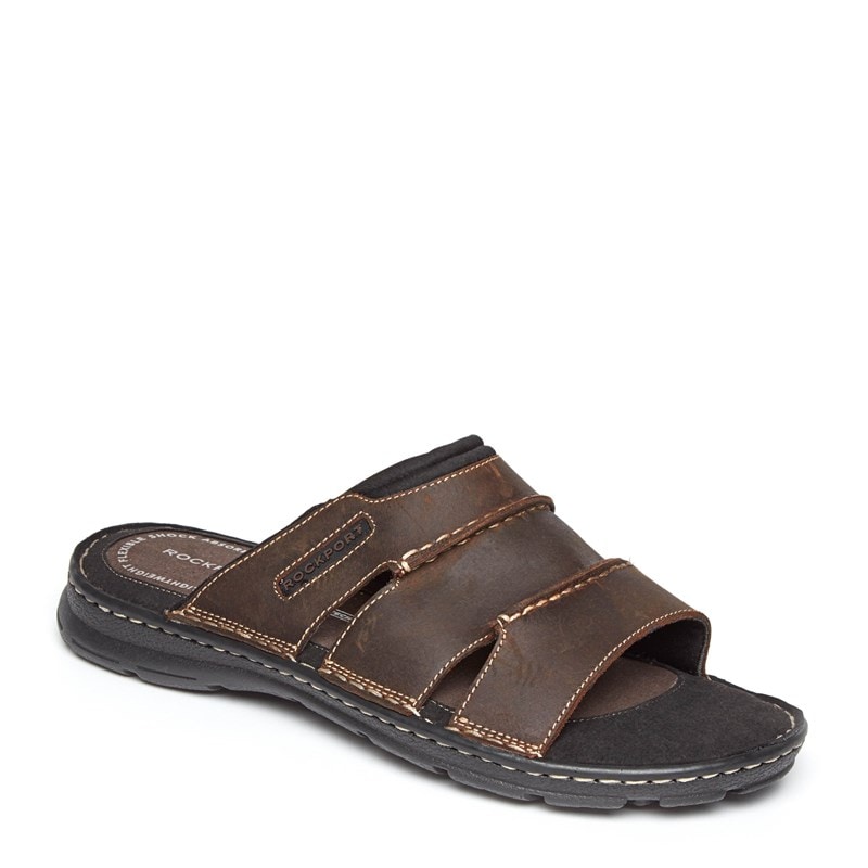 Rockport Men's Darwyn Slide Sandals (Brown Leather) - Size 7.5 M
