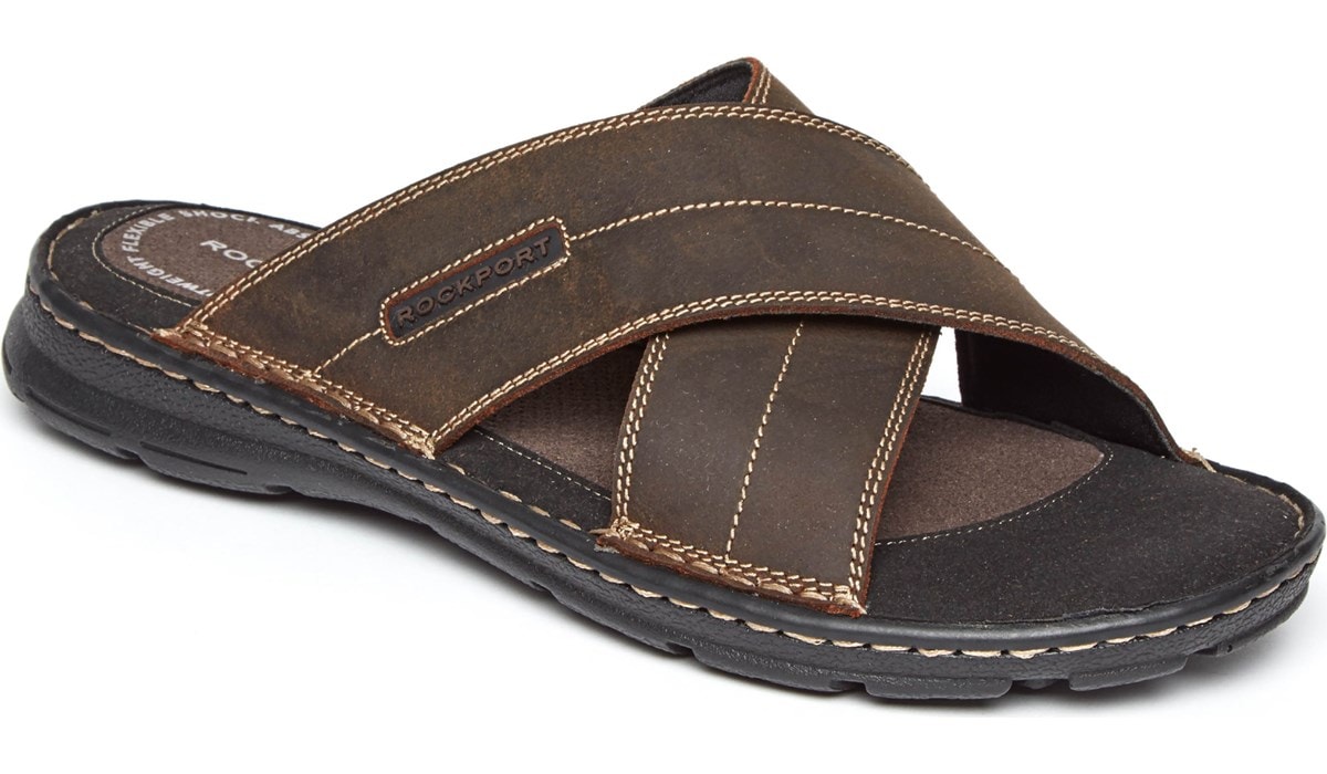 Rockport Men's Medium/Wide Cross Band Slide Sandal | Famous