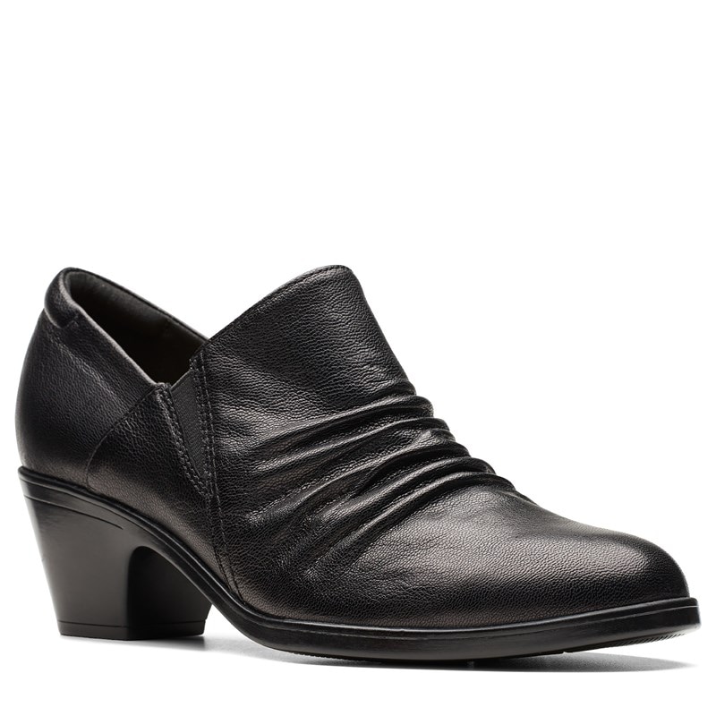 Clarks Women's Emily2 Cove Comfort Pump Shoes (Black Leather) - Size 10.0 N