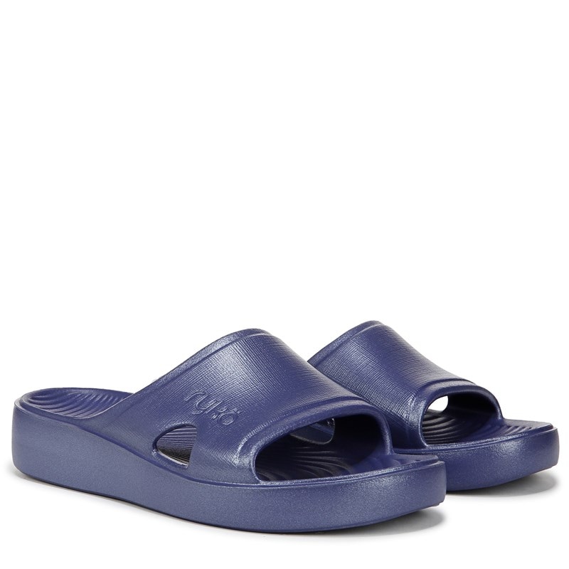 Ryka Women's Soothe Slide Sandals (Dusk Blue Pearl Eva) - Size 7.0 M