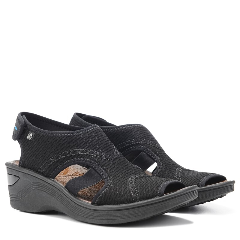 Lifestride Women's Dream Wedge Sandals (Black Fabric) - Size 8.5 W