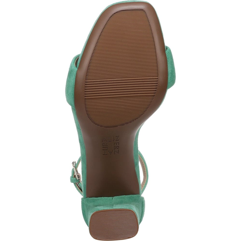 Naturalizer Women's Joy Square Toe Ankle Strap Dress Sandals - Emerald Green Suede - 8 W