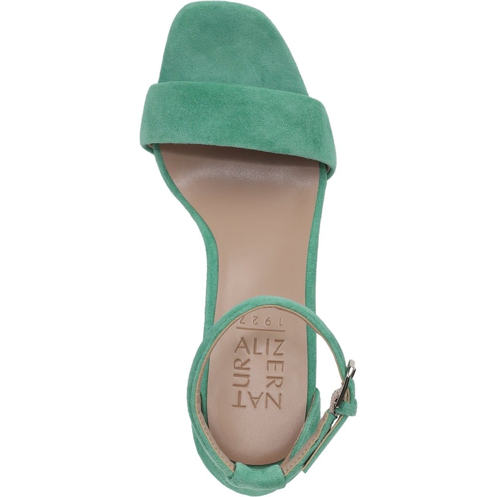 Naturalizer Women's Joy Square Toe Ankle Strap Dress Sandals - Emerald Green Suede - 8 W