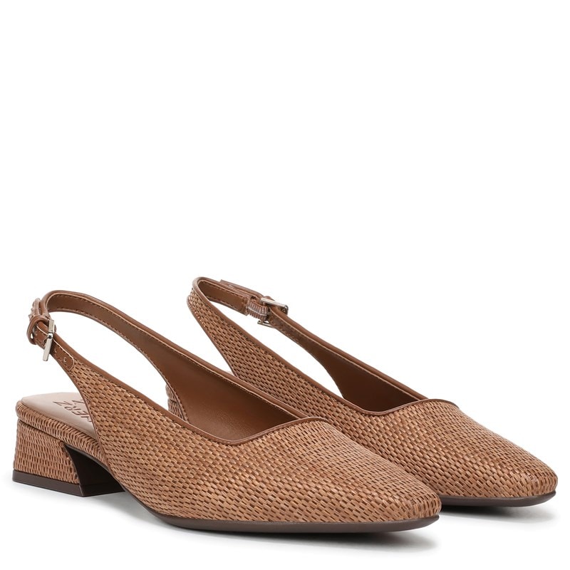 Naturalizer Women's Ginger 2 Slingback Shoes (Walnut Brown Faux Raffia) - Size 6.0 W