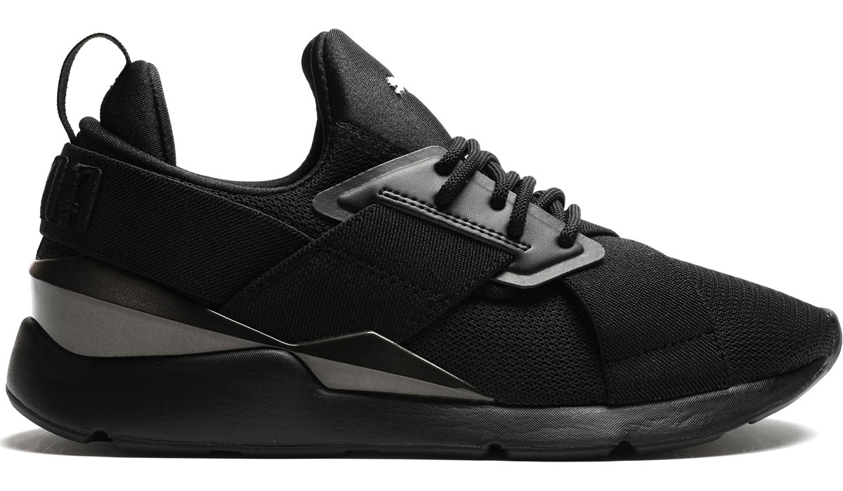 PUMA Women's Muse Sneaker Black, Sneakers and Athletic Shoes, Famous Footwear