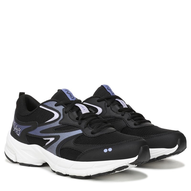 Ryka Women's Invoke 2 Walking Sneakers (Black Leather/Mesh) - Size 7.0 W