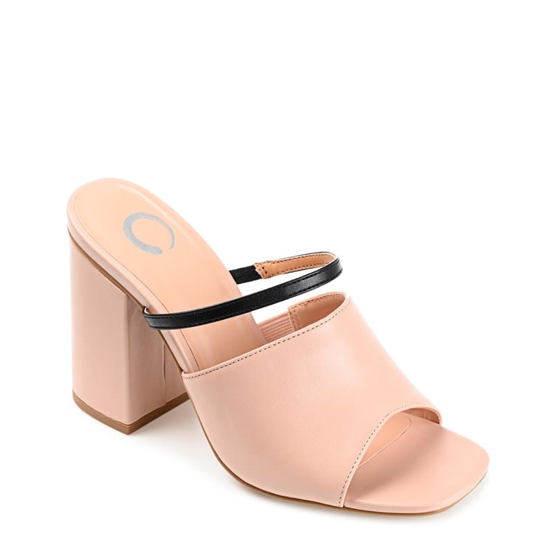 Journee Women's Heiddy Block Heel Dress Sandals (Pink Synthetic) - Size 10.0