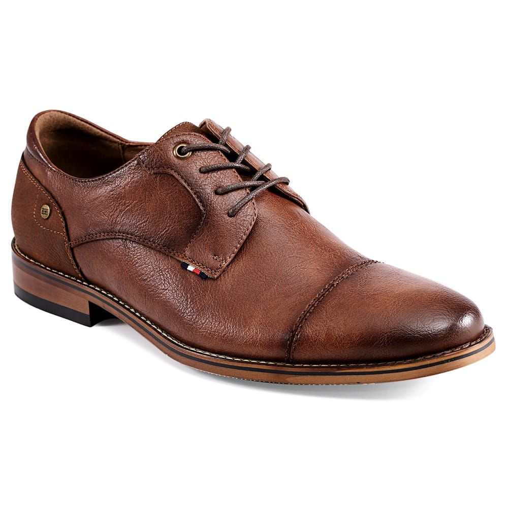tommy hilfiger men's dress shoes Senner 10.5 Dark Brown Textile and faux leather upper Tommy Hilfiger Men's Urban Oxford