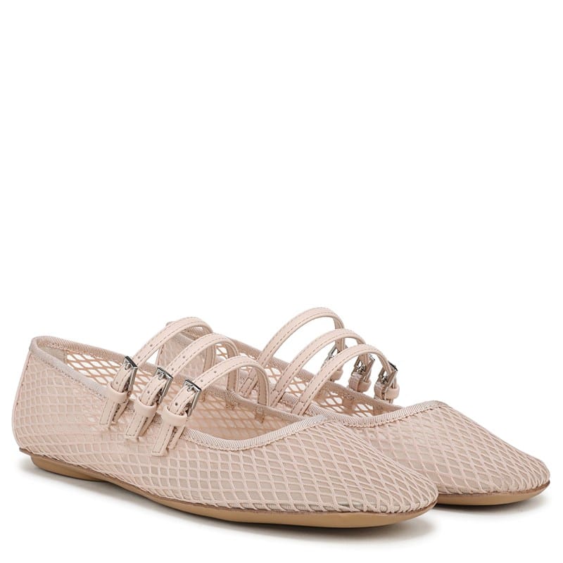 Franco Sarto Women's Tatum Strappy Ballet Flat Shoes (Soft Pink Fabric) - Size 10.0