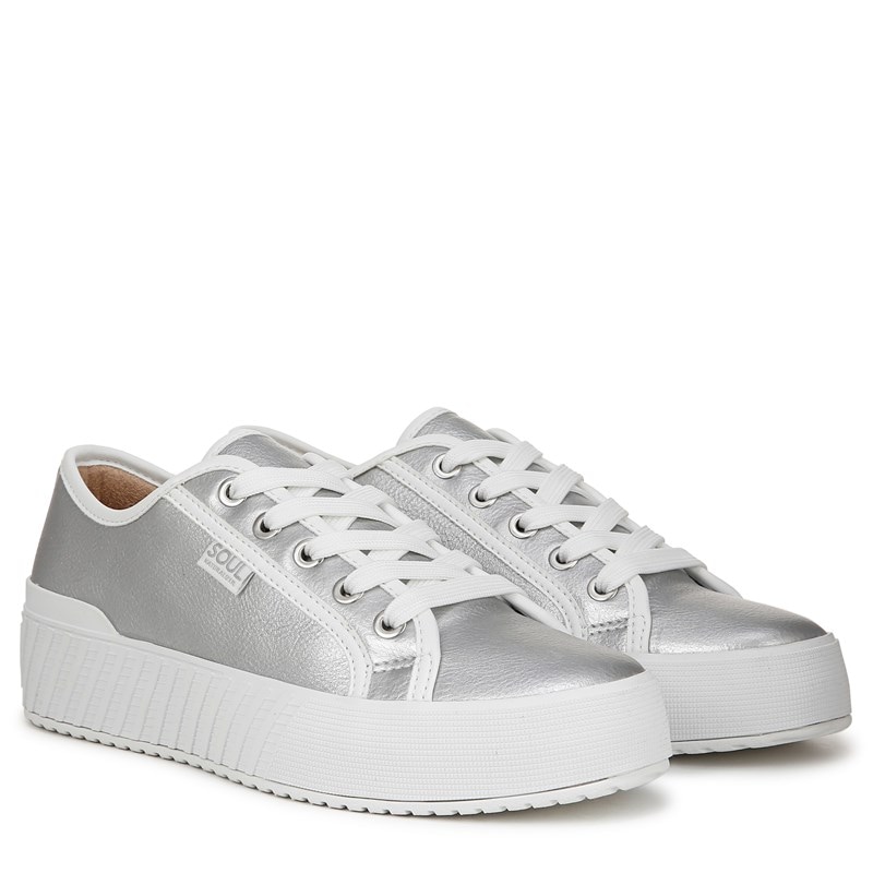 Soul Naturalizer Women's Iliana Lace Up Sneakers (Silver Faux Leather) - Size 10.0 W