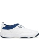 White/Navy Leather