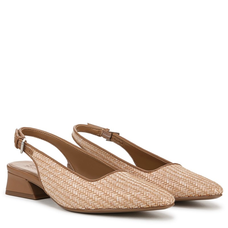 Naturalizer Women's Ginger 2 Slingback Shoes (Tan Woven Faux Leather) - Size 7.5 M