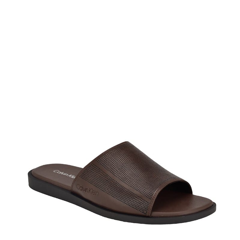 Calvin Klein Men's Espar Casual Slide Sandals (Medium Brown) - Size 7.0 M